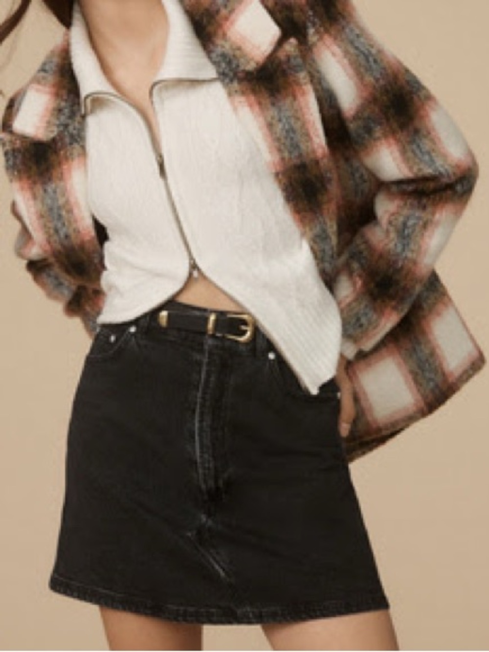 Pilcro Denim Mini Skirt